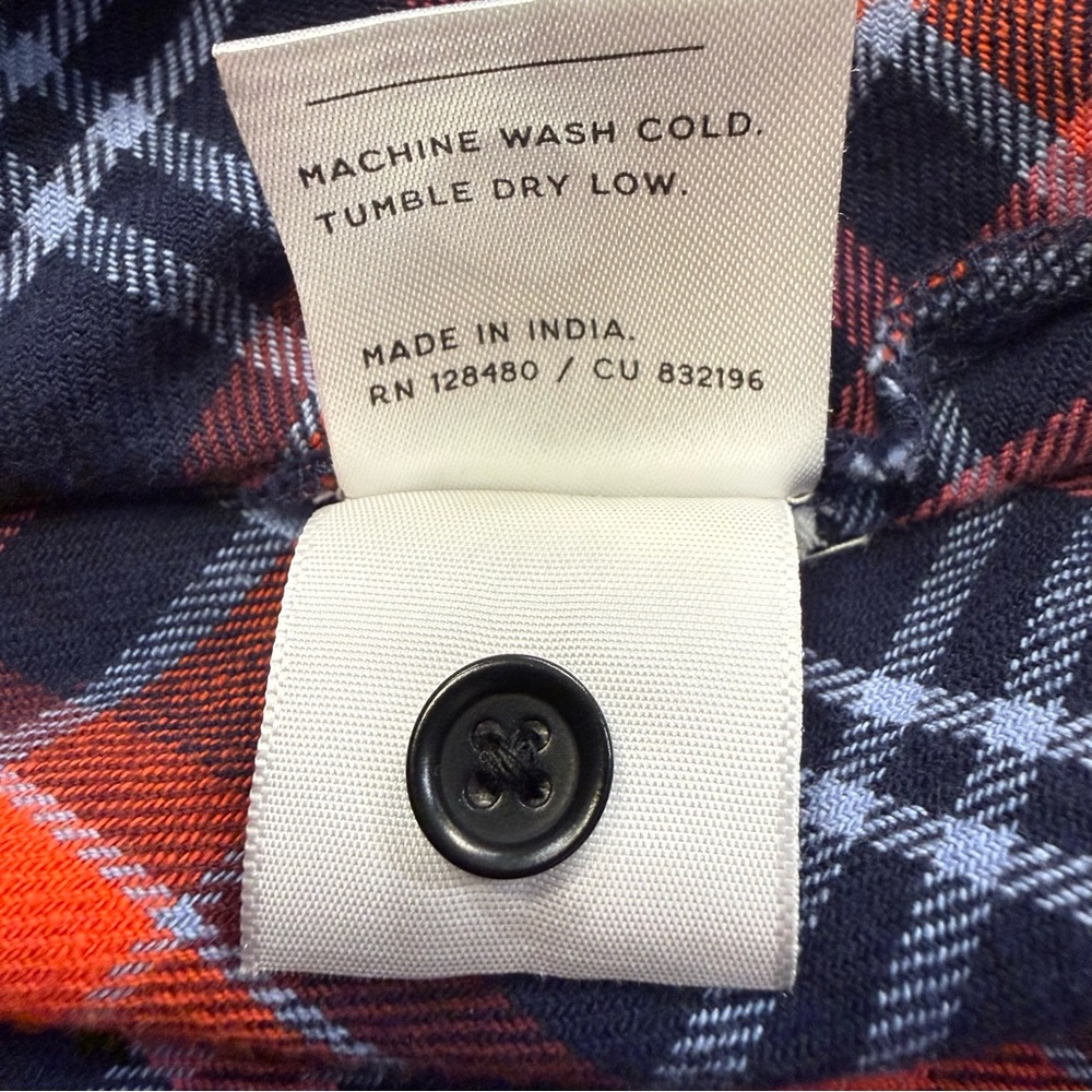 Pact Organic Cotton Plaid Flannel Shirt Womens Medium Blue Red - Picture 13 of 13